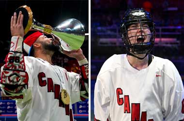 Dhane Smith celebrates gold whilst Rachel Lepine settles for silver at the World Box Lacrosse Championships 2024